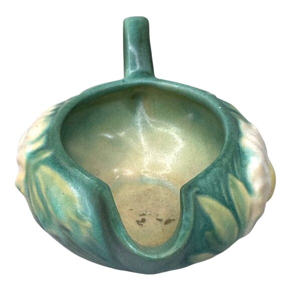 Vintage Roseville Pottery Peony Blue Green Creamer Pitcher Rare Ceramic Art 5" - Picture 9 of 9